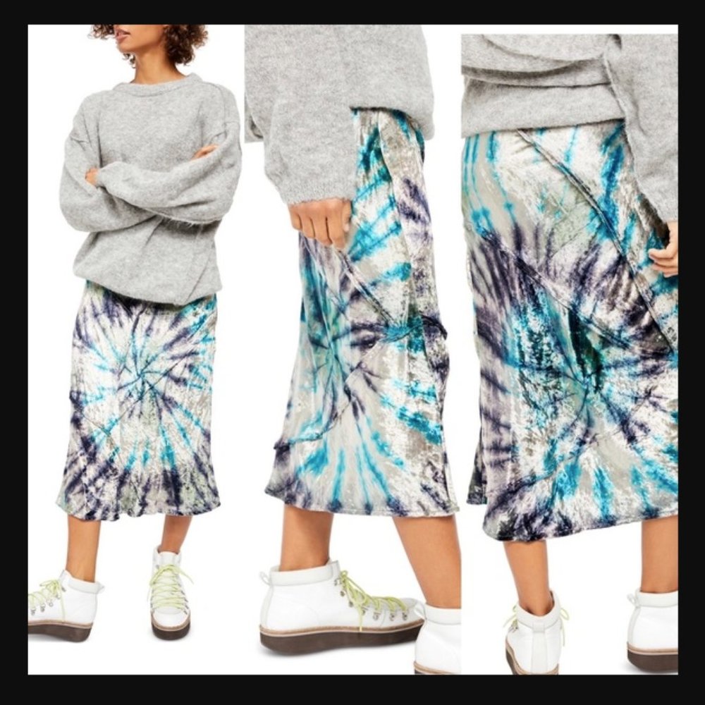 NWT Free People Tie Dye Crushed Velvet(D-13